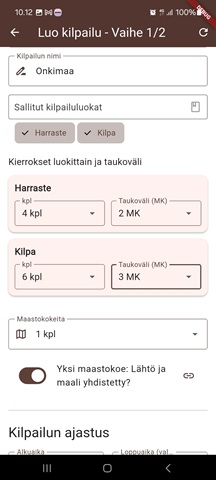 Kilpailun luonti