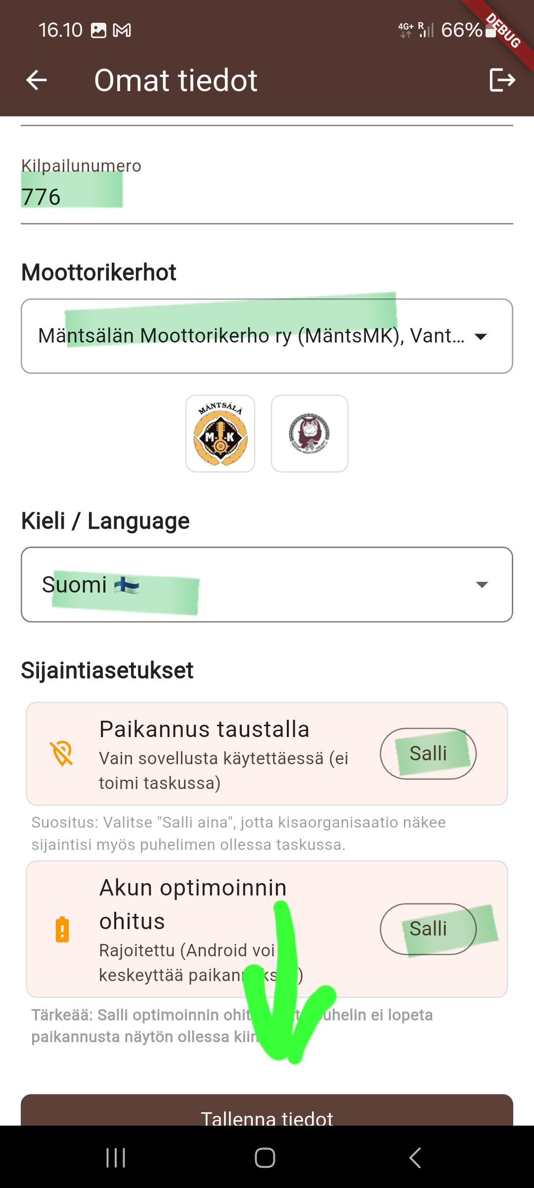 Omien tietojen hallinta