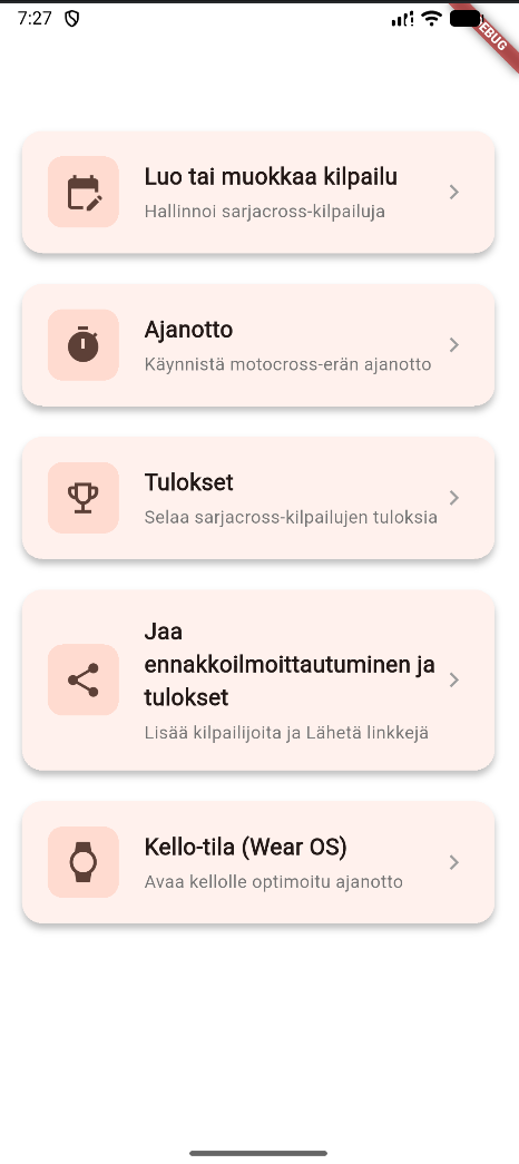 Motocross valikko